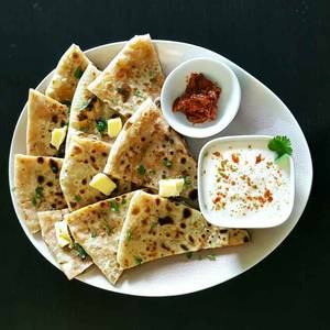 King's Special Prantha  (with Mix Pickle, Curd And Butter)