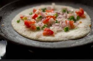 Onion Tomato Uttapam With Sambar