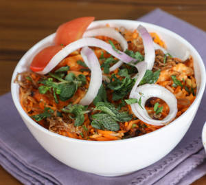 Soya Chap Biryani with Raita