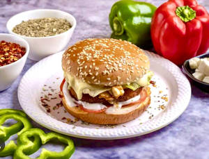 Indian Style Paneer Tikka Burger