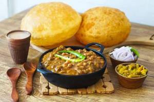 Chole Bhature ( Full ) + Salted Lassi