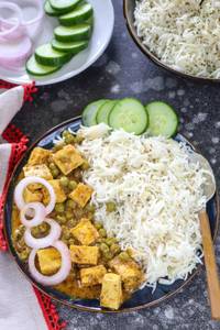 Rice With Matar Paneer Wali Combo Thali
