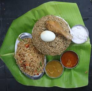 Chicken Briyani (seeraga Samba) + Chicken Rice