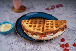 Strawberry Cream Cheese Waffle Sandwich