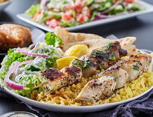 Bukhari Rice With Chicken Kebab