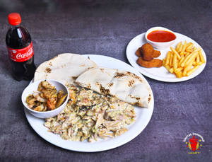 Fully Loaded Shawarma Plate + French Fries +  Cold Drink