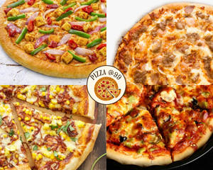 Chicken Tikka Pizza + Paneer Tikka Pizza + Chicken Corn Delight Pizza + Veg Extravaganza Pizza