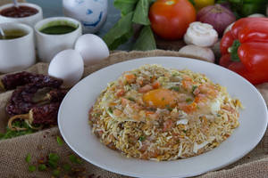 Rice Bhurji With Masala Half Fry
