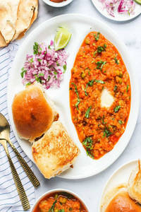 Bhaji + Pav (2) + Salad