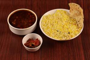 Chola  Masala + Rice + Bharwa Achar + Papad 
