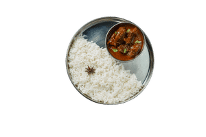 Mutton Curry With Rice + Mango Juice