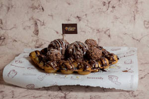 Nutella Brownie Waffle with Ice Cream  