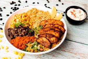 Mexican burrito Bowl with chicken