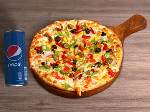 7" Veg Supreme Pizza + Pepsi 250 ml Can