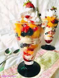 Fruit and ice cream