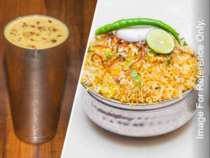 Mutton Biryani + Masala Lassi
