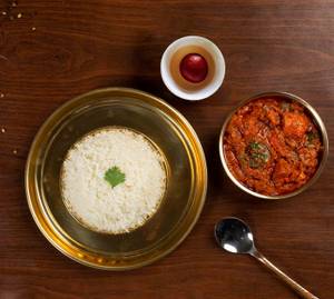 Kadhai Chicken Rice Thali Combo