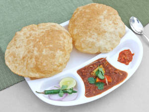 Chola Bhatura (1pc) Served With Pickle & Salad