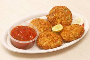 Naram Dil Kebab - Deep Fried Cottage Cheese Patties Coated with Corn Flakes