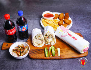 Fully Loaded Shawarma + Tandoori Shawarma + French Fries + Chicken Nuggets + Cold Drink