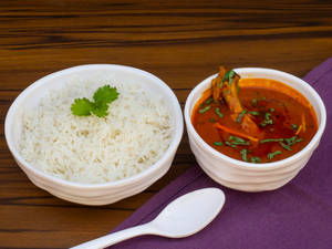 Chicken Curry With Rice + Mango Juice