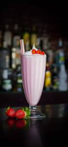 Strawberry Milkshake Shake With Ice Cream