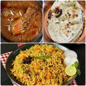 Chicken Kassa+Veg Biryani+Buter Naan
