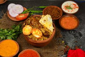 Special Egg Chicken Keema Pot Biryani
