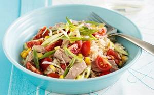 Steamed Fish Salad With Brown Rice