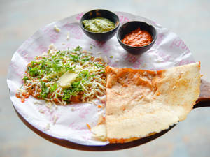 Cheese Pav Bhaji Dosa
