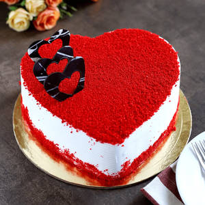 Red Velvet Heart Shape Cake[ 1 Pound ]