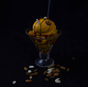 Fruit Salad With Butterscotch Ice Cream