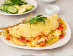 Stuffed Vegetable & Chicken Omelette (2 Eggs)