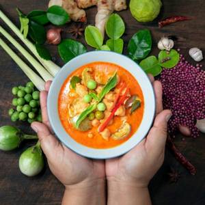Veg Red Thai Curry With Herb Rice