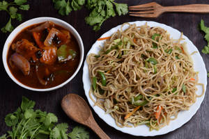 Fish In Black Bean Sauce + Veg Fried Rice / Veg Noodles      