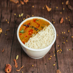 Desi Dal Tadka With Rice Bowl