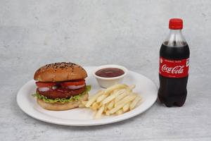 Crispy Veg Burger+ French Fries+ Coke [250ml]