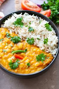 Dal Fry With Rice