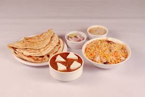 Veg Hyderabadi Biryani + Butter Paneer Masala  + 2 Paratha