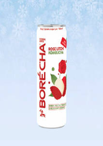 Borecha Rose Litchi Probiotic Kombucha  [330 Ml]
