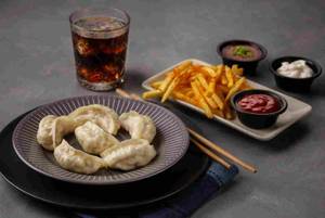 Chicken Steamed Momos + Any Drink + Fries