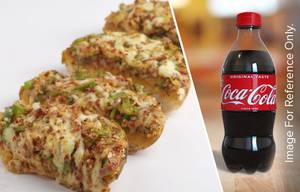 P-68 Masala Cheese Garlic Bread + Coke 250 ml Pet Bottle