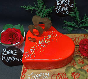 Strawberry Heart Anniversary Cake