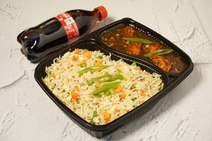 Paneer Manchurian - Fried Rice With Softdrink (meal4one)