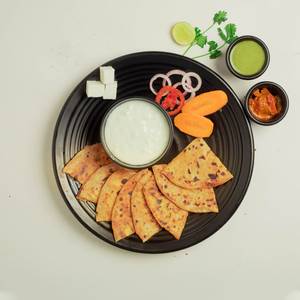 Paneer Parantha(2) with Dahi and Pickle