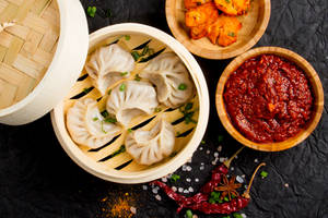 Chicken Schezwan Steamed Momos