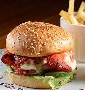 Chicken Tikka Burger,salad