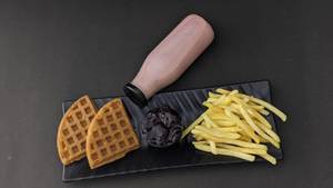 Blueberry Waffle, Fries & Strawberry Milkshake Combo