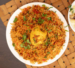 Egg Biryani With Raita