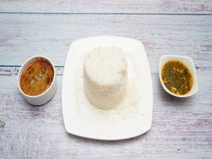 Mutton Chettinad Gravy With White Rice And Rasam